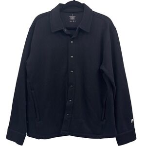 Fabletics‎ The Go-To Shirt Jacket Medium Black Basic Shacket Snaps
